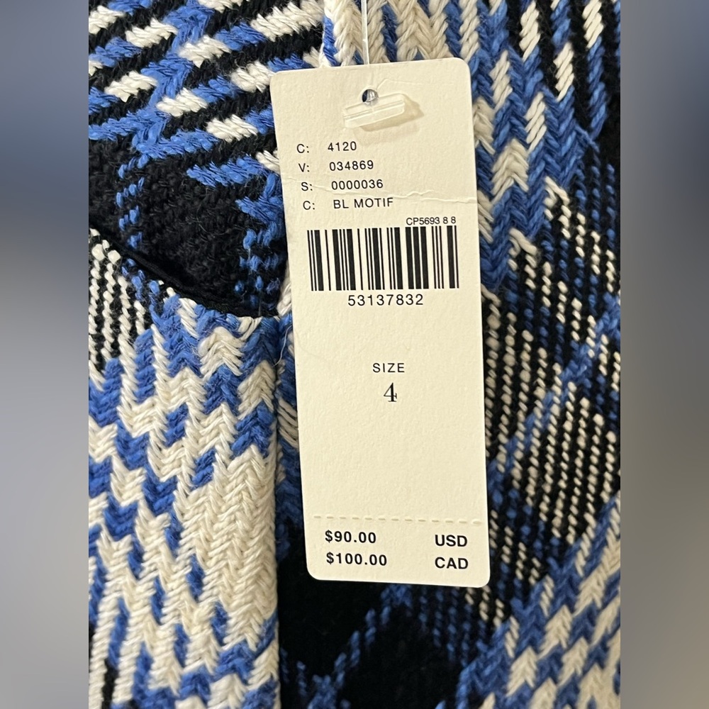 Anthropologie Maeve Blue Plaid Mini Skirt NWT Size 4 - Picture 3 of 15